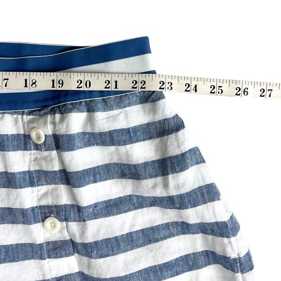 J. Jill Love Linen Womens Blue & White Striped Maxi Skirt Side Button Size 3X - Picture 12 of 14